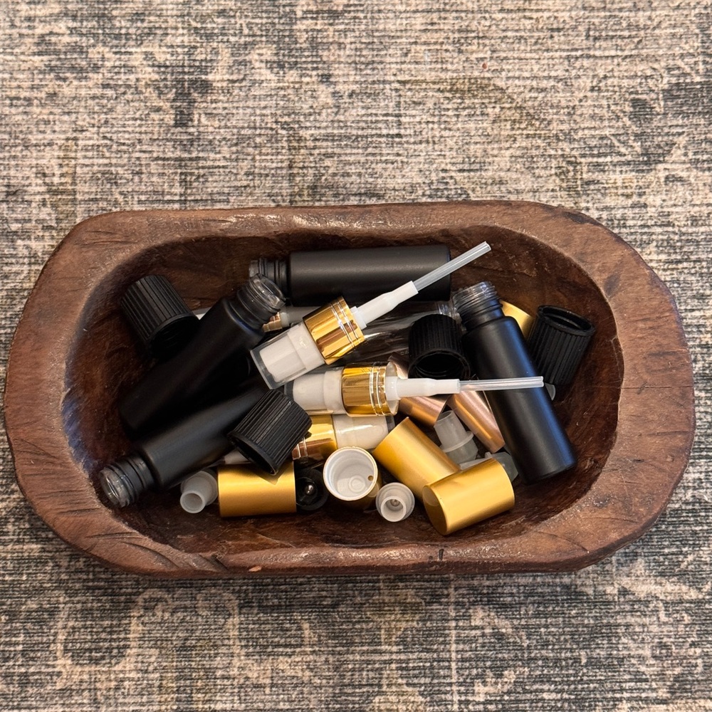 Black and Gold essential oil supplies